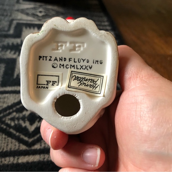 Fitz and Floyd Christmas reindeer moose ceramic figurine Handpainted Japan - Picture 6 of 6